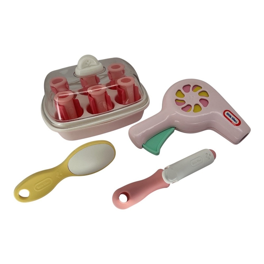 Little Tikes Kids Pretend Play Hair Salon Set Dryer Curling Iron Rollers Vintage